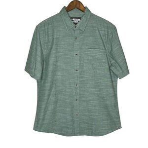 Mountain Khakis Green Button‎ Down Phelps Short Sleeve Organic Cotton Size Large